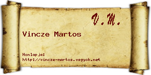 Vincze Martos névjegykártya